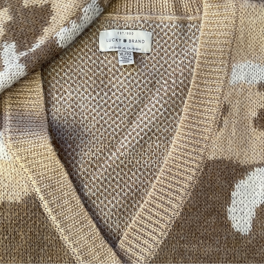 Lucky Brand Camo Cardigan Sweater XL - Picture 6 of 10